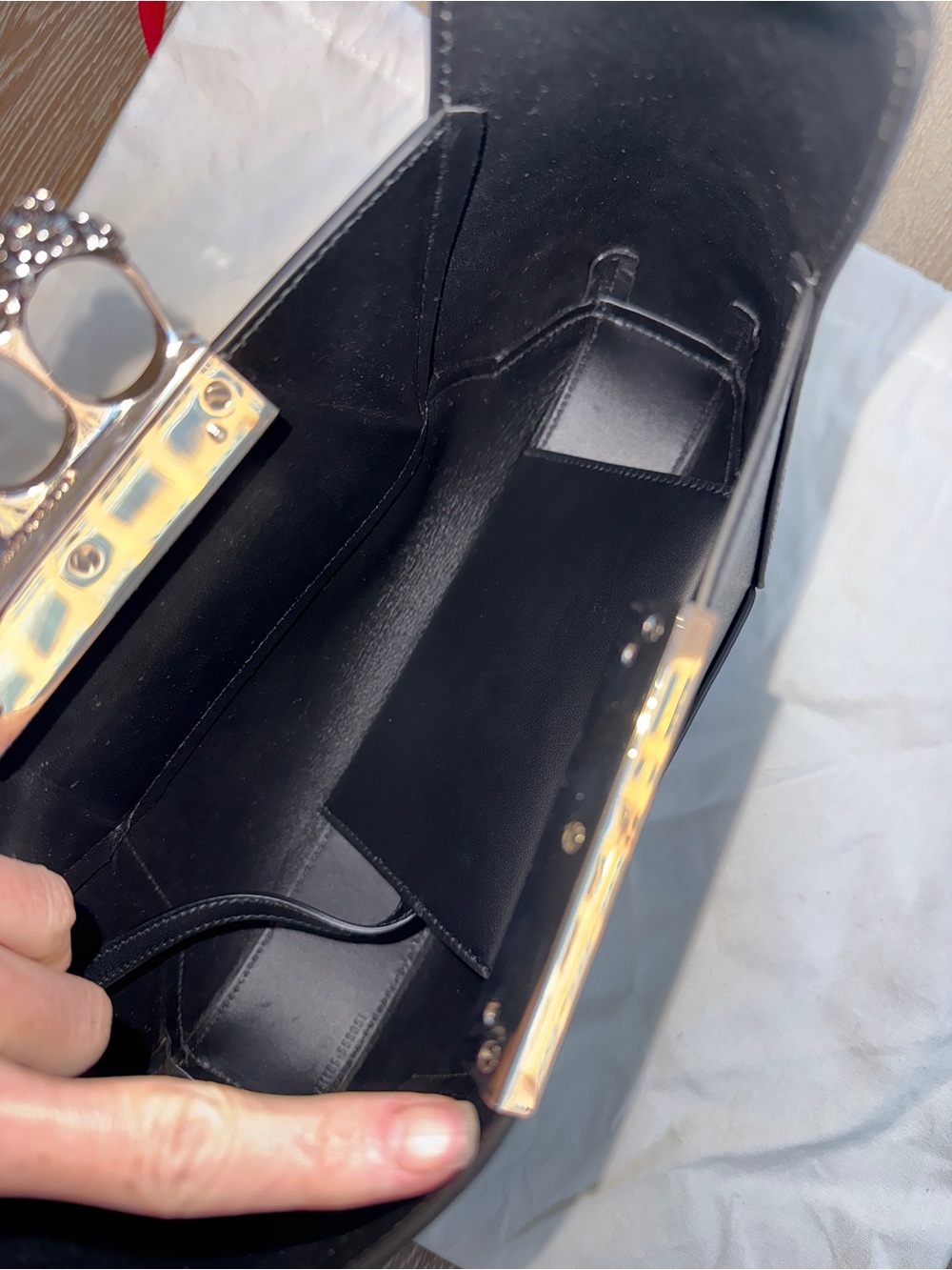 ALEXANDER MCQUEEN ‘The Jewelled Hobo Bag’ in Black - Picture 7 of 12